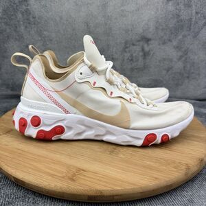 Nike React Element 55 Shoes Womens Size 7 White Running Sneakers BQ2728-101